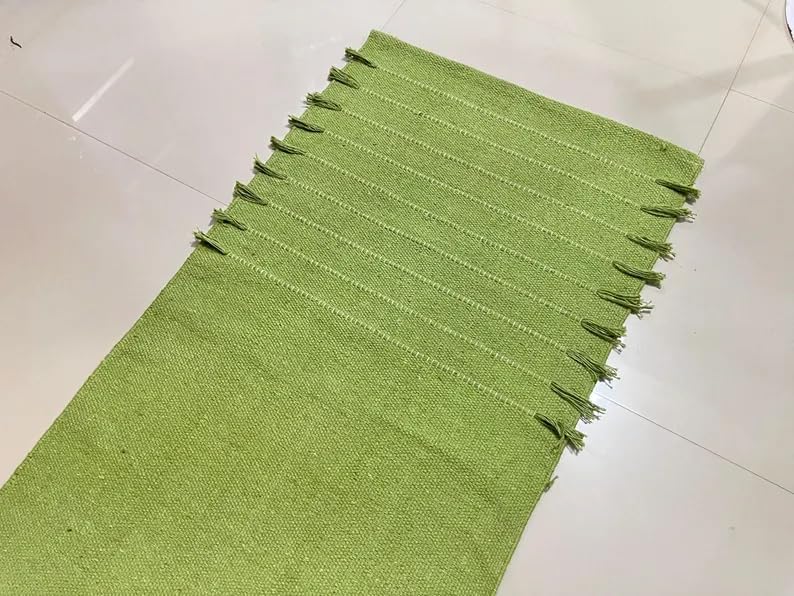 Payal Rugs Cotton Yoga Mat - Eco-Friendly Hand-Woven Rug - Non Slip & Thick (24”x72”x5mm) for Yoga Everyday Fitness at Home - Comfortable Extra-Long