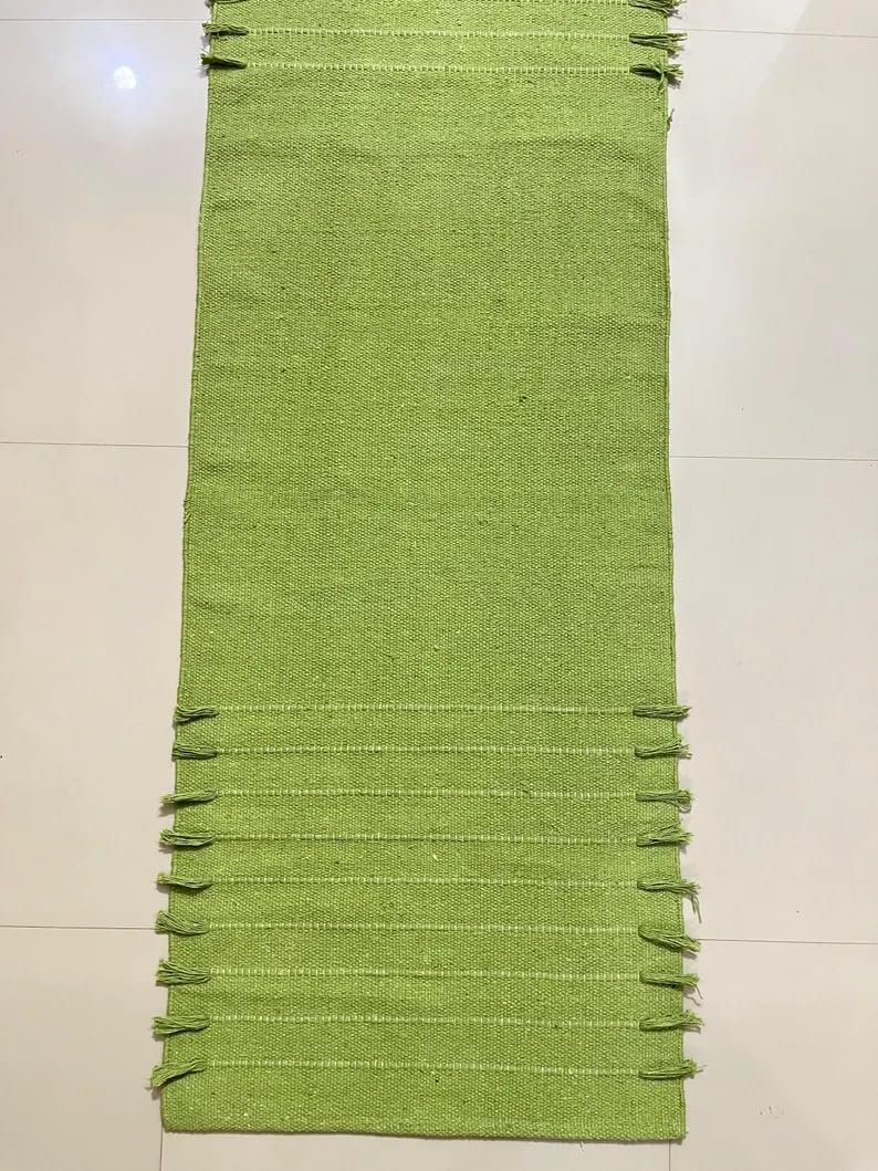 Payal Rugs Cotton Yoga Mat - Eco-Friendly Hand-Woven Rug - Non Slip & Thick (24”x72”x5mm) for Yoga Everyday Fitness at Home - Comfortable Extra-Long