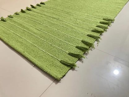 Payal Rugs Cotton Yoga Mat - Eco-Friendly Hand-Woven Rug - Non Slip & Thick (24”x72”x5mm) for Yoga Everyday Fitness at Home - Comfortable Extra-Long