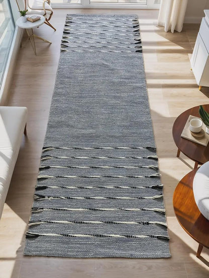 Payal Rugs Cotton Yoga Mat - Eco-Friendly Hand-Woven Rug - Non Slip & Thick (24”x72”x5mm) for Yoga Everyday Fitness at Home - Comfortable Extra-Long