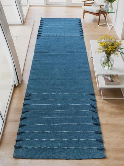 Payal Rugs Cotton Yoga Mat - Eco-Friendly Hand-Woven Rug - Non Slip & Thick (24”x72”x5mm) for Yoga Everyday Fitness at Home - Comfortable Extra-Long