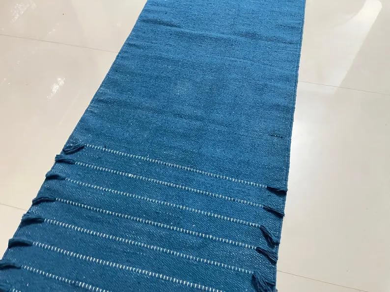 Payal Rugs Cotton Yoga Mat - Eco-Friendly Hand-Woven Rug - Non Slip & Thick (24”x72”x5mm) for Yoga Everyday Fitness at Home - Comfortable Extra-Long