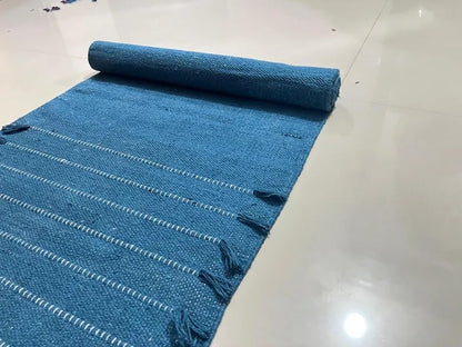 Payal Rugs Cotton Yoga Mat - Eco-Friendly Hand-Woven Rug - Non Slip & Thick (24”x72”x5mm) for Yoga Everyday Fitness at Home - Comfortable Extra-Long