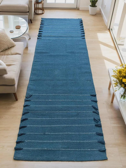 Payal Rugs Cotton Yoga Mat - Eco-Friendly Hand-Woven Rug - Non Slip & Thick (24”x72”x5mm) for Yoga Everyday Fitness at Home - Comfortable Extra-Long