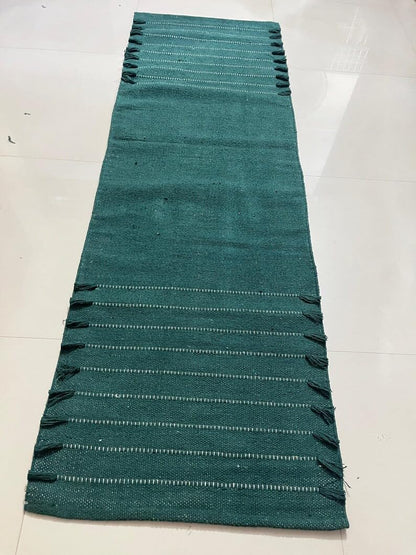 Payal Rugs Cotton Yoga Mat - Eco-Friendly Hand-Woven Rug - Non Slip & Thick (24”x72”x5mm) for Yoga Everyday Fitness at Home - Comfortable Extra-Long