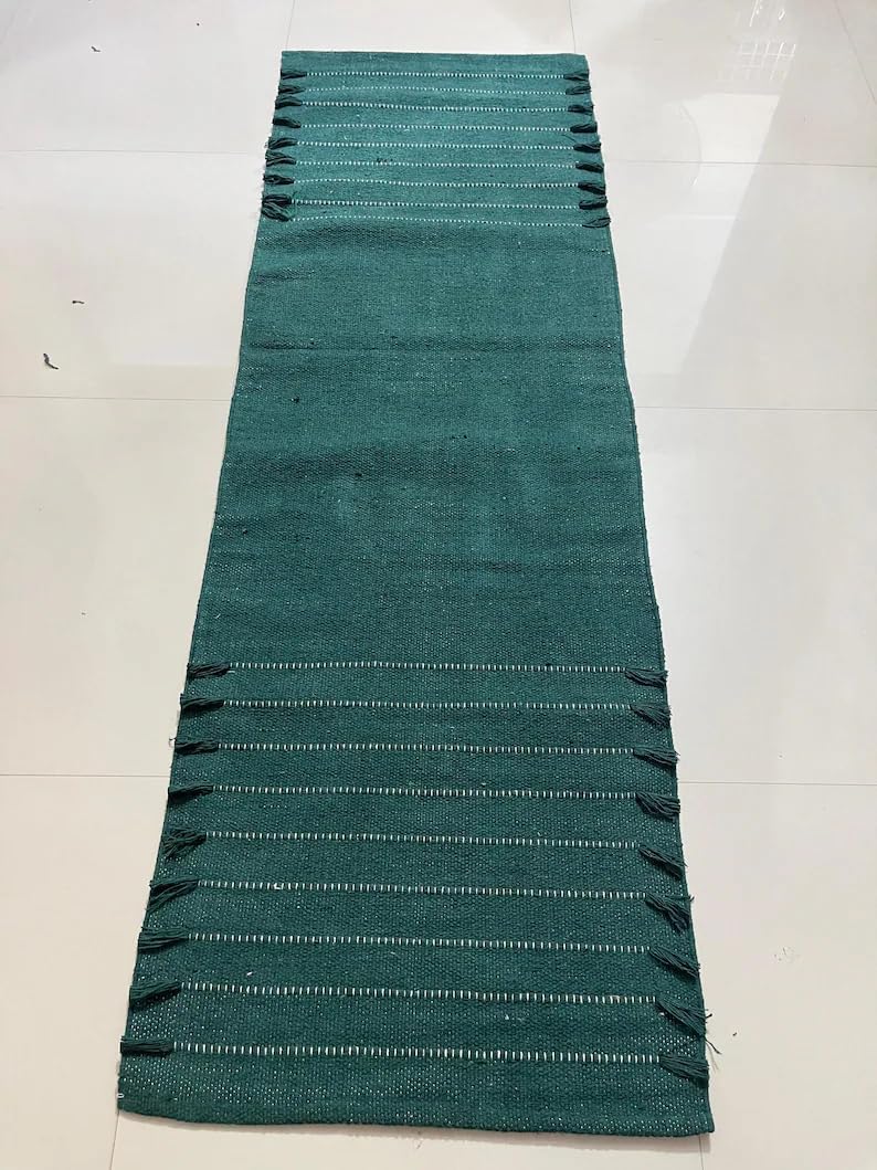 Payal Rugs Cotton Yoga Mat - Eco-Friendly Hand-Woven Rug - Non Slip & Thick (24”x72”x5mm) for Yoga Everyday Fitness at Home - Comfortable Extra-Long