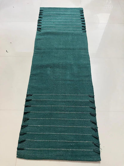 Payal Rugs Cotton Yoga Mat - Eco-Friendly Hand-Woven Rug - Non Slip & Thick (24”x72”x5mm) for Yoga Everyday Fitness at Home - Comfortable Extra-Long