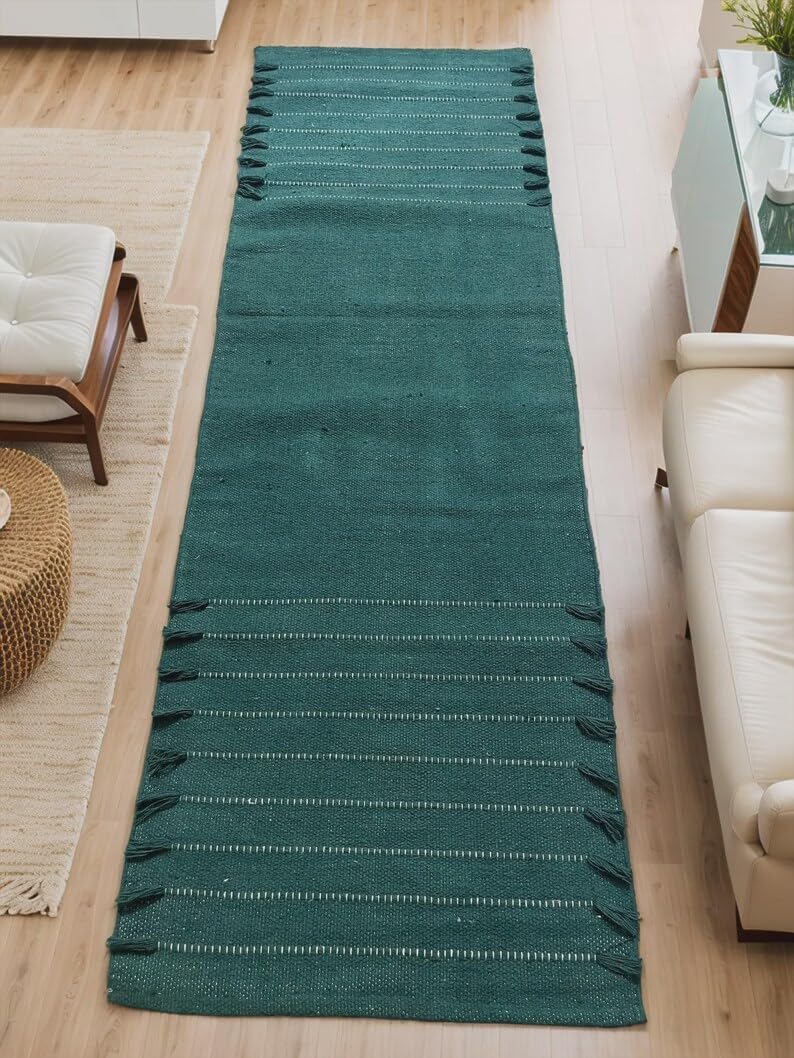 Payal Rugs Cotton Yoga Mat - Eco-Friendly Hand-Woven Rug - Non Slip & Thick (24”x72”x5mm) for Yoga Everyday Fitness at Home - Comfortable Extra-Long