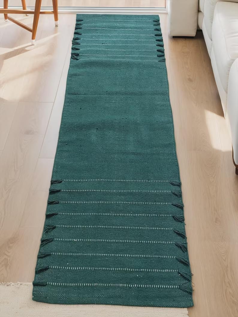 Payal Rugs Cotton Yoga Mat - Eco-Friendly Hand-Woven Rug - Non Slip & Thick (24”x72”x5mm) for Yoga Everyday Fitness at Home - Comfortable Extra-Long