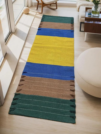 Payal Rugs Cotton Yoga Mat - Eco-Friendly Hand-Woven Rug - Non Slip & Thick (24”x72”x5mm) for Yoga Everyday Fitness at Home - Comfortable Extra-Long