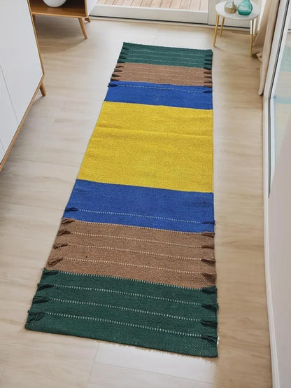 Payal Rugs Cotton Yoga Mat - Eco-Friendly Hand-Woven Rug - Non Slip & Thick (24”x72”x5mm) for Yoga Everyday Fitness at Home - Comfortable Extra-Long
