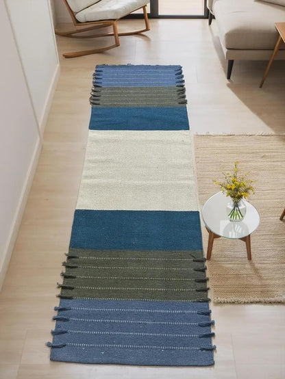 Payal Rugs Cotton Yoga Mat - Eco-Friendly Hand-Woven Rug - Non Slip & Thick (24”x72”x5mm) for Yoga Everyday Fitness at Home - Comfortable Extra-Long