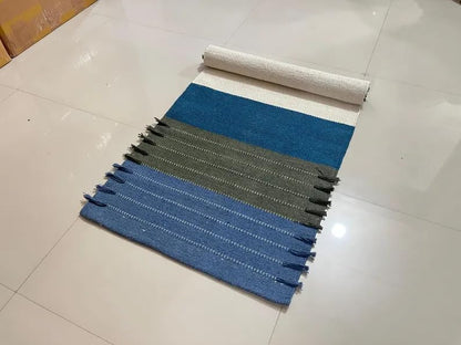 Payal Rugs Cotton Yoga Mat - Eco-Friendly Hand-Woven Rug - Non Slip & Thick (24”x72”x5mm) for Yoga Everyday Fitness at Home - Comfortable Extra-Long