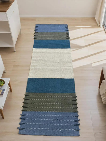 Payal Rugs Cotton Yoga Mat - Eco-Friendly Hand-Woven Rug - Non Slip & Thick (24”x72”x5mm) for Yoga Everyday Fitness at Home - Comfortable Extra-Long