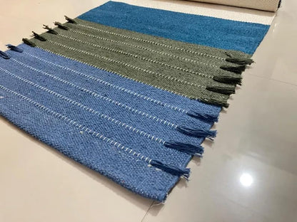 Payal Rugs Cotton Yoga Mat - Eco-Friendly Hand-Woven Rug - Non Slip & Thick (24”x72”x5mm) for Yoga Everyday Fitness at Home - Comfortable Extra-Long