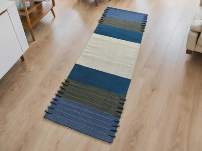 Payal Rugs Cotton Yoga Mat - Eco-Friendly Hand-Woven Rug - Non Slip & Thick (24”x72”x5mm) for Yoga Everyday Fitness at Home - Comfortable Extra-Long