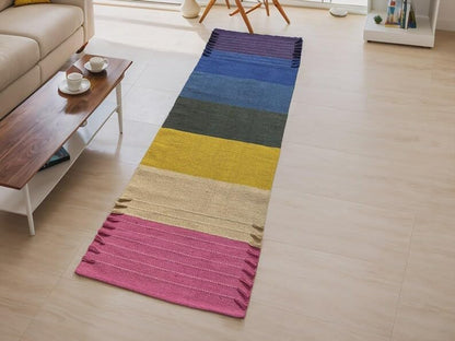 Payal Rugs Cotton Yoga Mat - Eco-Friendly Hand-Woven Rug - Non Slip & Thick (24”x72”x5mm) for Yoga Everyday Fitness at Home - Comfortable Extra-Long