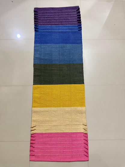 Payal Rugs Cotton Yoga Mat - Eco-Friendly Hand-Woven Rug - Non Slip & Thick (24”x72”x5mm) for Yoga Everyday Fitness at Home - Comfortable Extra-Long