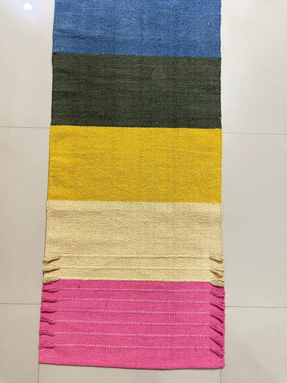 Payal Rugs Cotton Yoga Mat - Eco-Friendly Hand-Woven Rug - Non Slip & Thick (24”x72”x5mm) for Yoga Everyday Fitness at Home - Comfortable Extra-Long