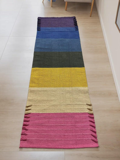 Payal Rugs Cotton Yoga Mat - Eco-Friendly Hand-Woven Rug - Non Slip & Thick (24”x72”x5mm) for Yoga Everyday Fitness at Home - Comfortable Extra-Long