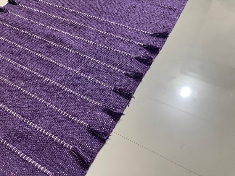 Payal Rugs Cotton Yoga Mat - Eco-Friendly Hand-Woven Rug - Non Slip & Thick (24”x72”x5mm) for Yoga Everyday Fitness at Home - Comfortable Extra-Long