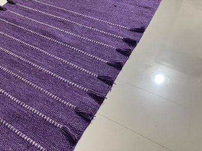 Payal Rugs Cotton Yoga Mat - Eco-Friendly Hand-Woven Rug - Non Slip & Thick (24”x72”x5mm) for Yoga Everyday Fitness at Home - Comfortable Extra-Long