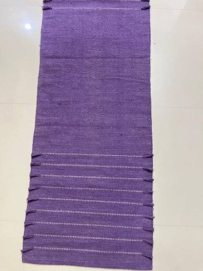 Payal Rugs Cotton Yoga Mat - Eco-Friendly Hand-Woven Rug - Non Slip & Thick (24”x72”x5mm) for Yoga Everyday Fitness at Home - Comfortable Extra-Long