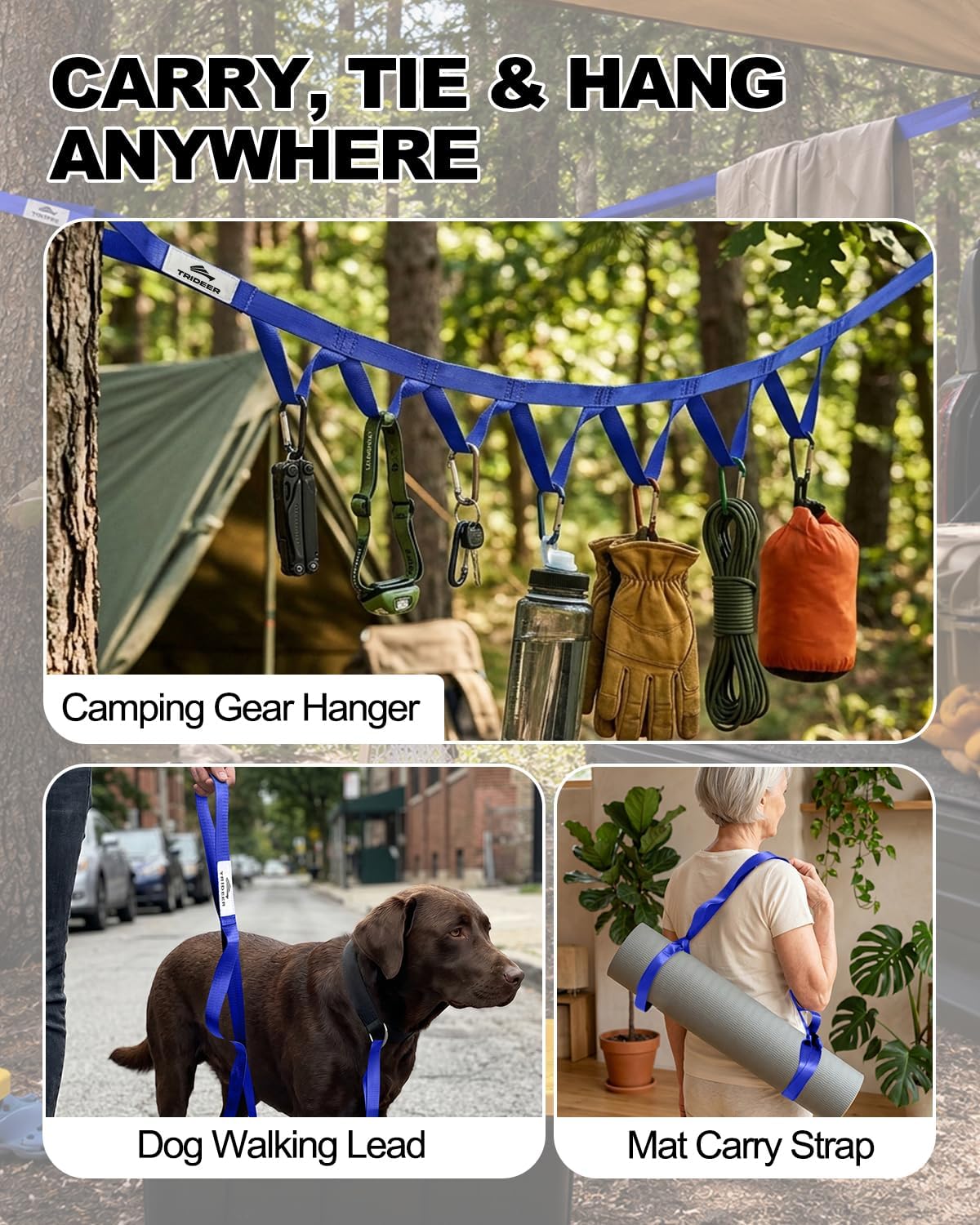 Stretching Strap with Loops, Yoga Strap, Stretch Bands for Exercise