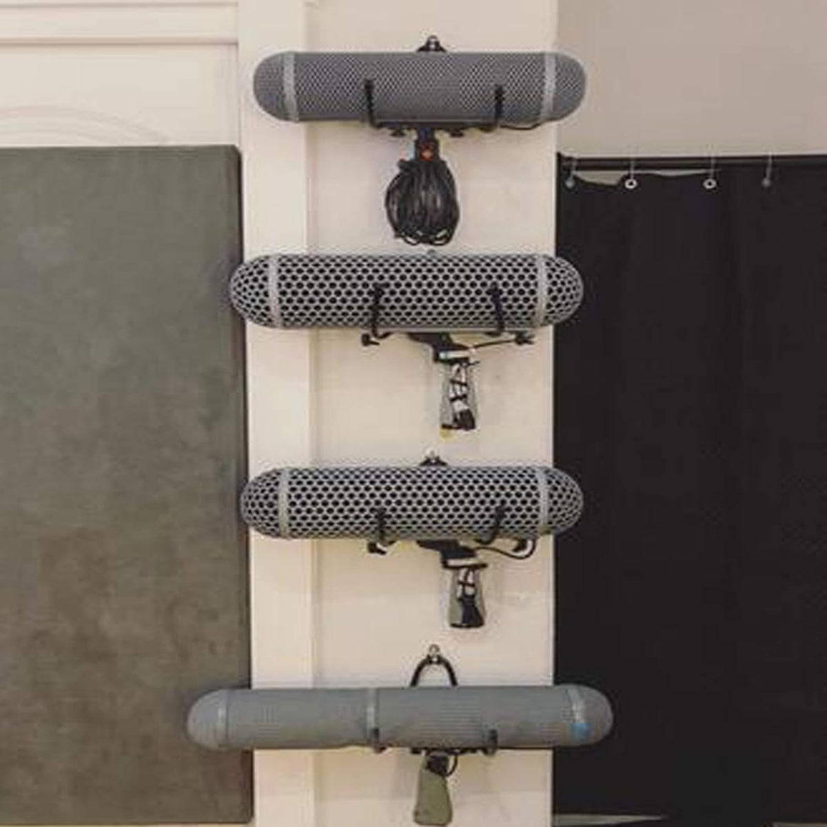 Yoga Mat Foam Rollers Wall Rack Wall Storage Mount Wall Holder Storage Shelf for Foam Rollers and Yoga Mat/Sports Sweat Towel, Up to 20Lbs - No Mat - Upgrade - 4/PK