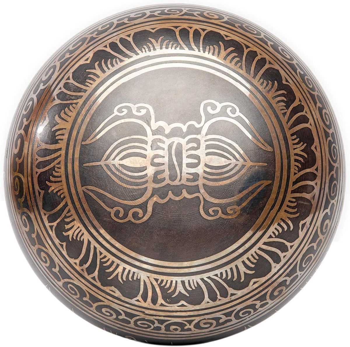 Premium Tibetan Singing Bowl Set – Handmade in Nepal Sound & Meditation Bowl – Spiritual Decor for Yoga, Wellness Spaces & Relaxation (Brown & Red)