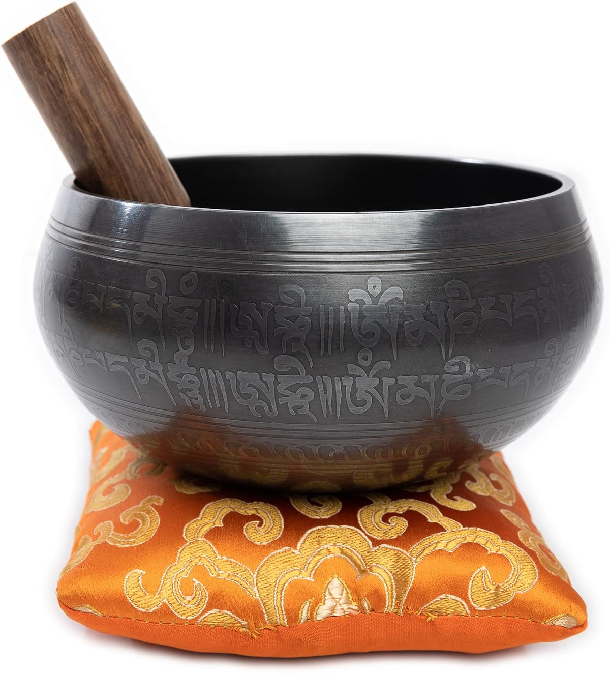 Premium Tibetan Singing Bowl Set – Handmade in Nepal Sound & Meditation Bowl – Spiritual Decor for Yoga, Wellness Spaces & Relaxation (Brown & Red)