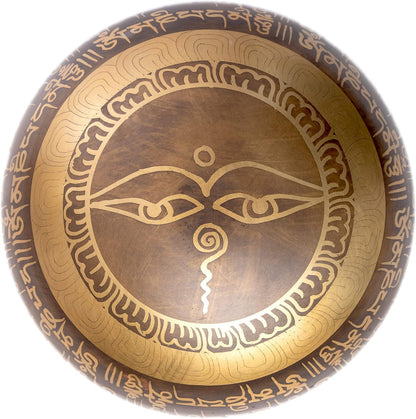 Premium Tibetan Singing Bowl Set – Handmade in Nepal Sound & Meditation Bowl – Spiritual Decor for Yoga, Wellness Spaces & Relaxation (Brown & Red)