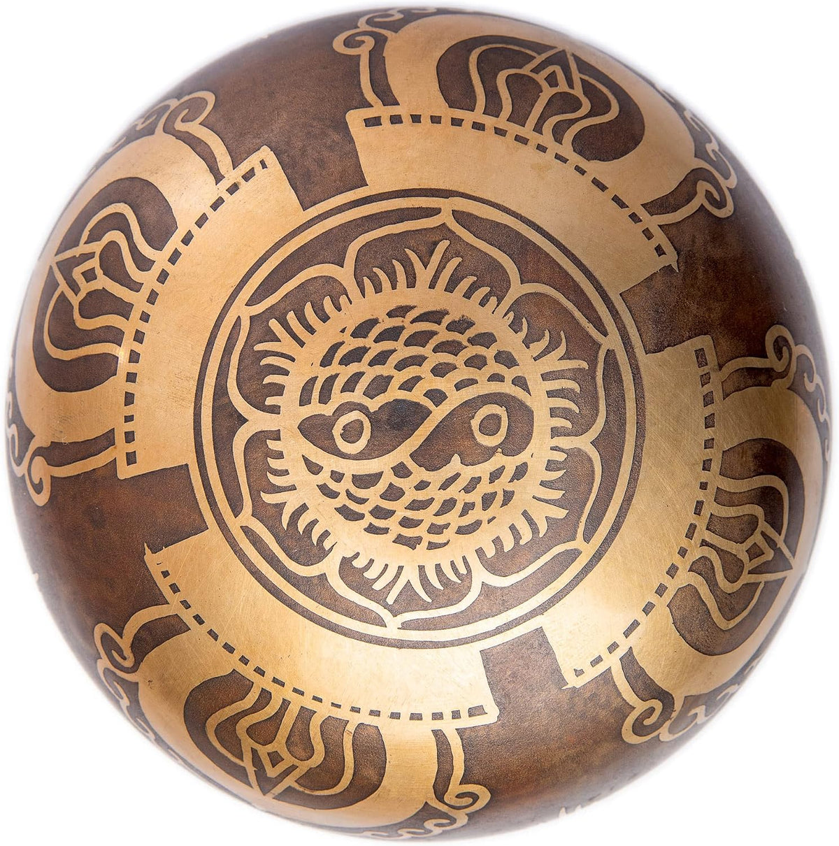 Premium Tibetan Singing Bowl Set – Handmade in Nepal Sound & Meditation Bowl – Spiritual Decor for Yoga, Wellness Spaces & Relaxation (Brown & Red)