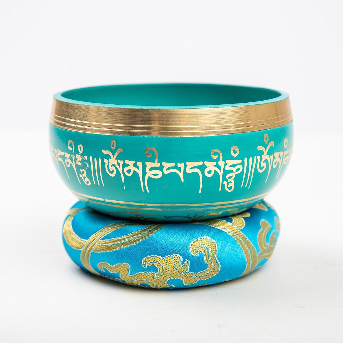 Premium Tibetan Singing Bowl Set – Handmade in Nepal Sound & Meditation Bowl – Spiritual Decor for Yoga, Wellness Spaces & Relaxation (Brown & Red)