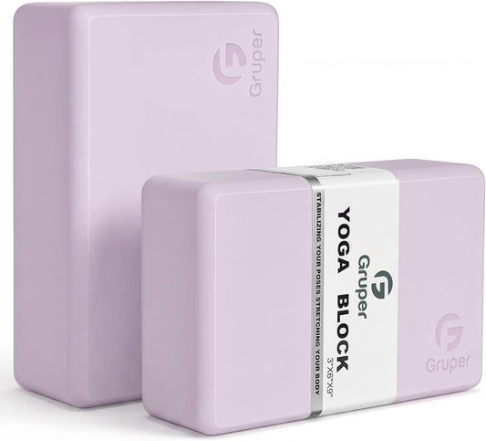 Yoga Blocks 2 Pack, 9"x6"x3" Exercise Blocks Pilates Blocks