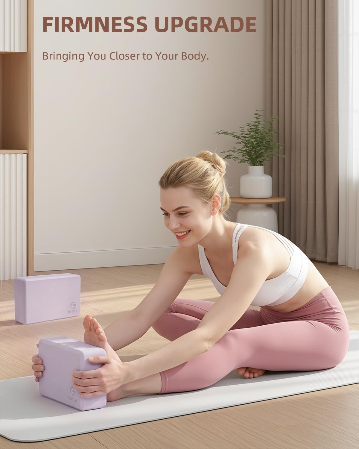 Yoga Blocks 2 Pack, 9"x6"x3" Exercise Blocks Pilates Blocks