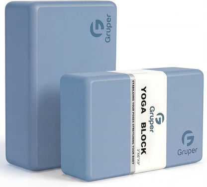Yoga Blocks 2 Pack, 9"x6"x3" Exercise Blocks Pilates Blocks