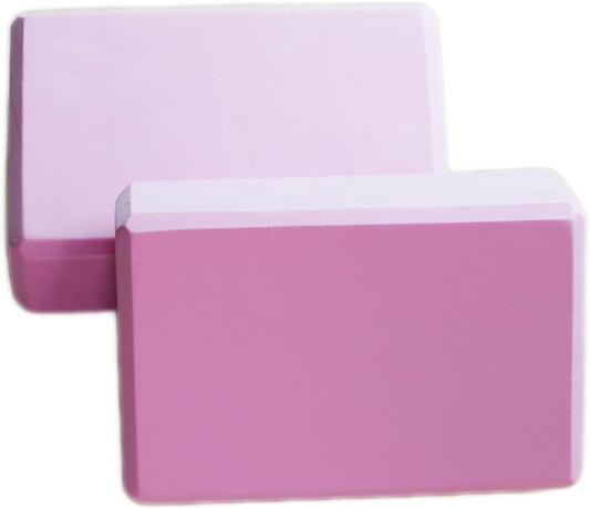 Yoga Block High Density EVA Foam Blocks 2 Packs 9"x6"x3" Each, Supportive, Lightweight with Beveled Edges for Yoga, Pilates, and Meditation