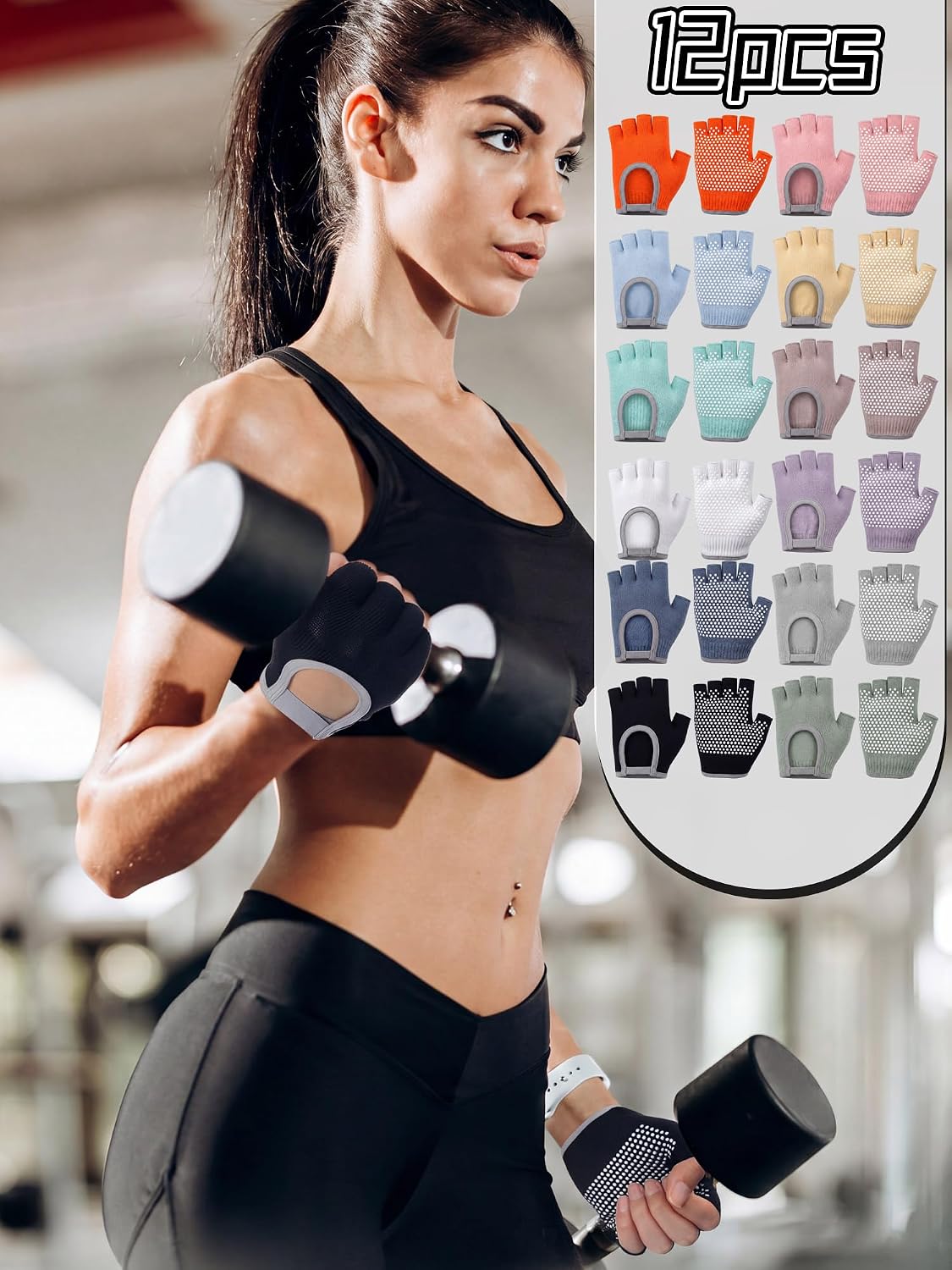 4 Pcs Women Workout Gloves