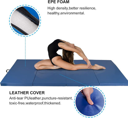 4'x8'x2 Thick Folding Gymnastics Exercise Mat Aerobics Stretching Yoga Mats
