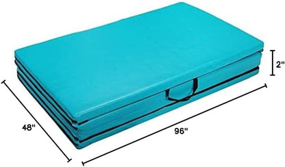 4'x8'x2 Thick Folding Gymnastics Exercise Mat Aerobics Stretching Yoga Mats