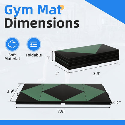 4'x8'x2 Thick Folding Gymnastics Exercise Mat Aerobics Stretching Yoga Mats