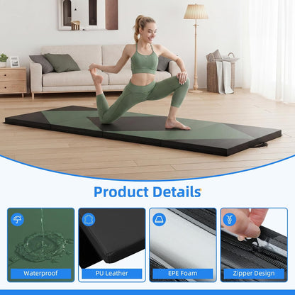 4'x8'x2 Thick Folding Gymnastics Exercise Mat Aerobics Stretching Yoga Mats