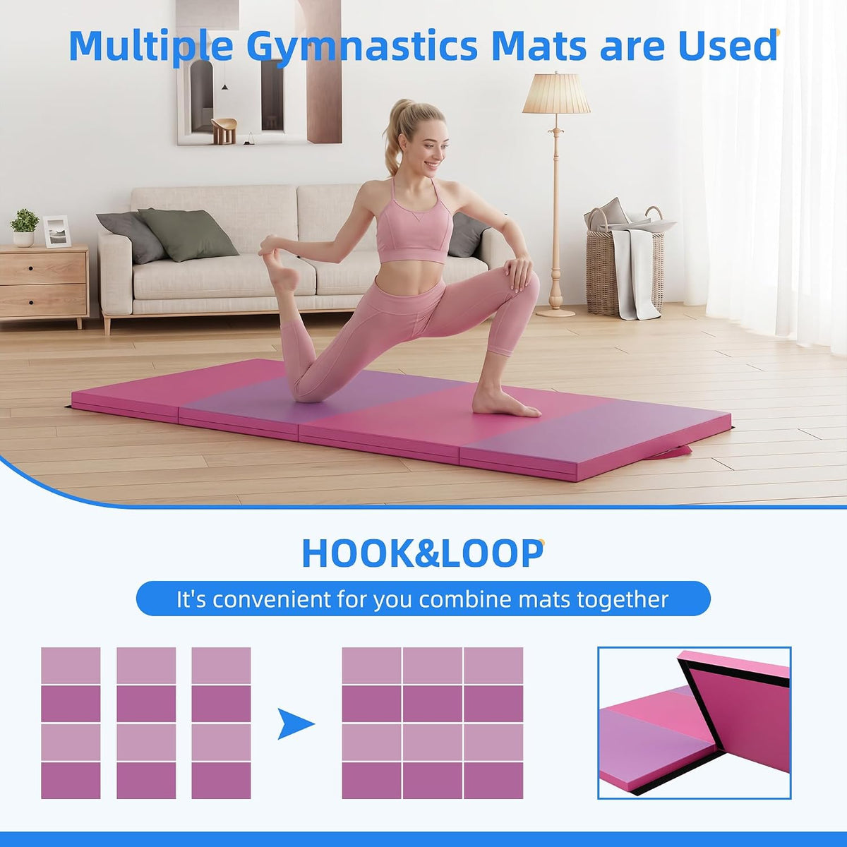 4'x8'x2 Thick Folding Gymnastics Exercise Mat Aerobics Stretching Yoga Mats