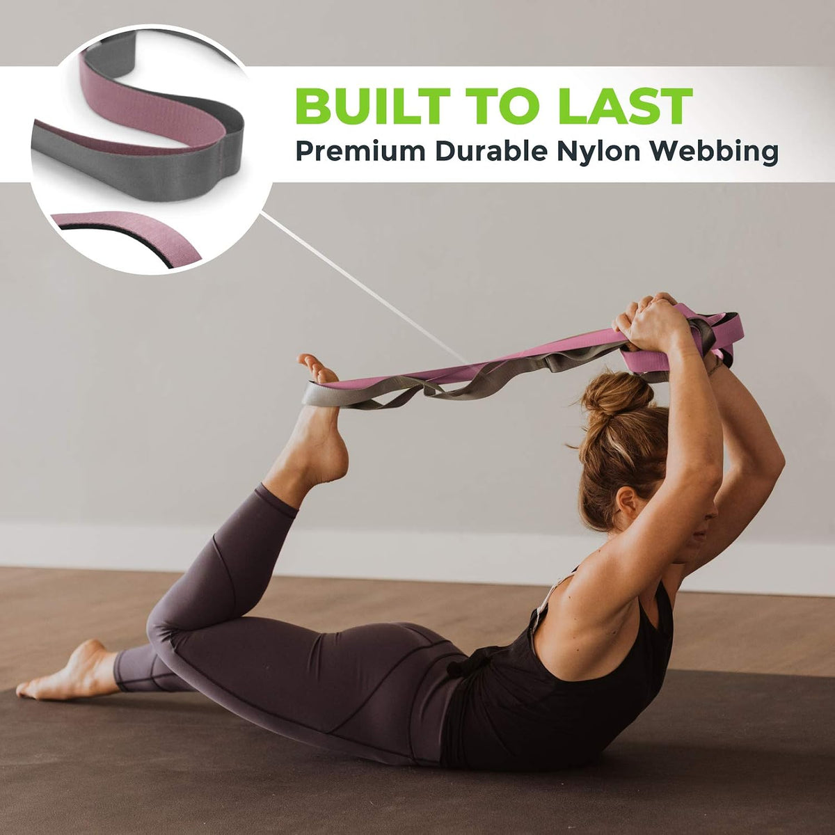 Physical Therapy Stretch Strap with 12 Loops - 1.5 Inch Width