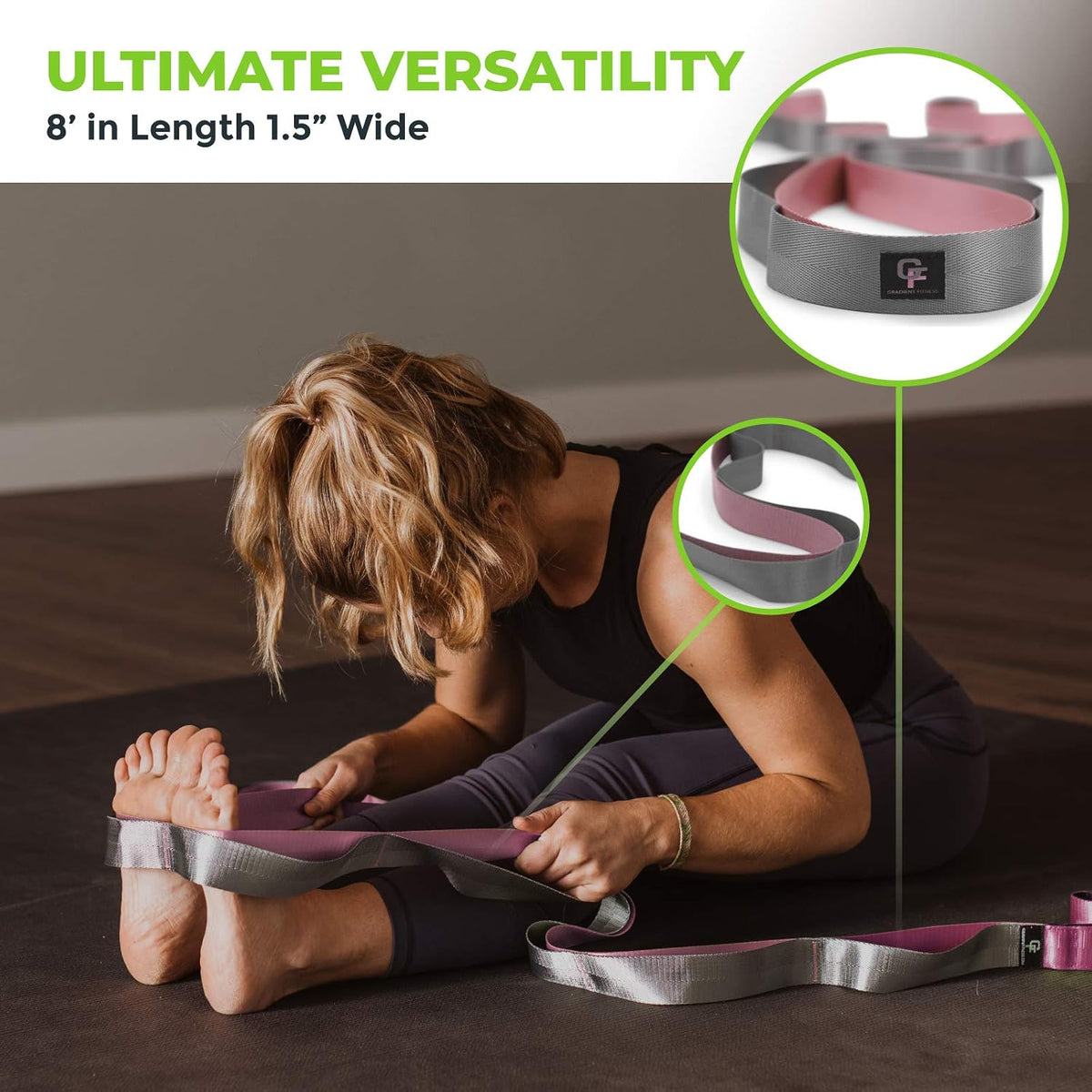 Physical Therapy Stretch Strap with 12 Loops - 1.5 Inch Width
