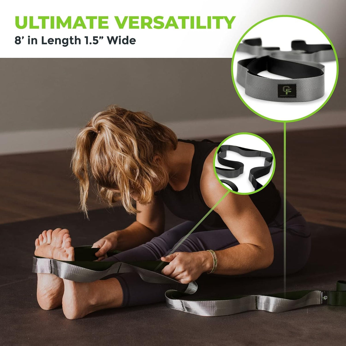 Physical Therapy Stretch Strap with 12 Loops - 1.5 Inch Width