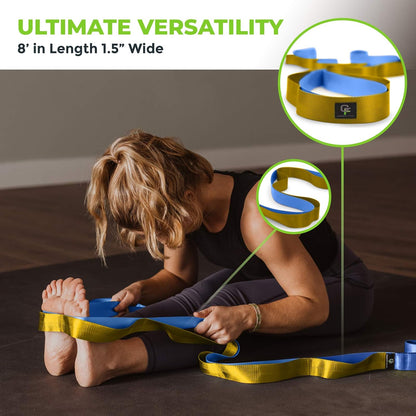 Physical Therapy Stretch Strap with 12 Loops - 1.5 Inch Width