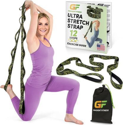 Physical Therapy Stretch Strap with 12 Loops - 1.5 Inch Width