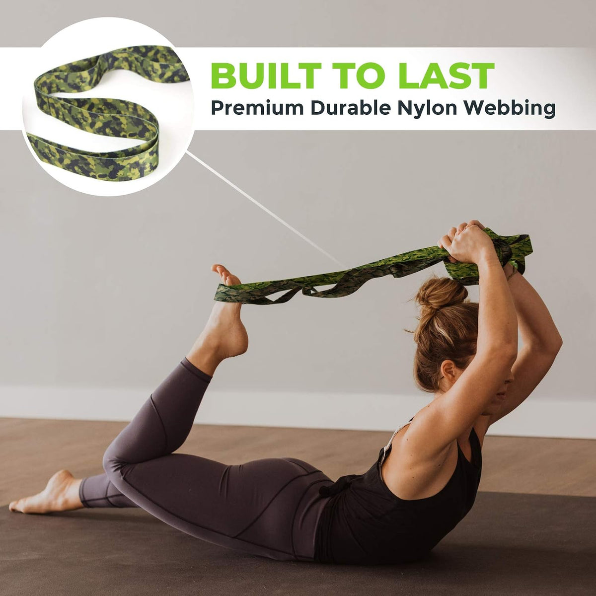 Physical Therapy Stretch Strap with 12 Loops - 1.5 Inch Width